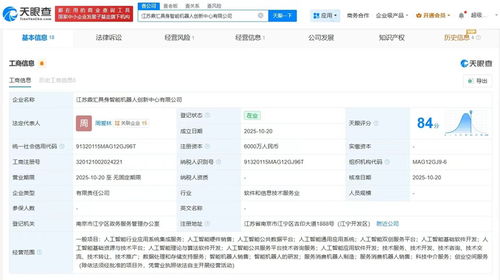 埃斯頓等企業聯手成立鼎匯具身智能機器人創新中心，注冊資本達6000萬，聚焦軟件開發